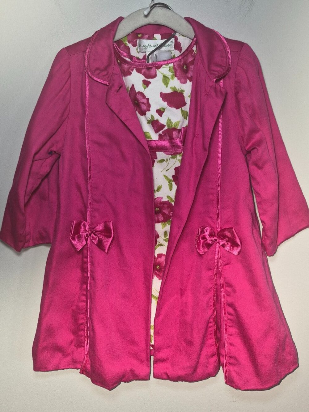 Ring Around The Rosie Baby Girls 24M 3Pc Dress Jacket Bloomers Set Pink Floral